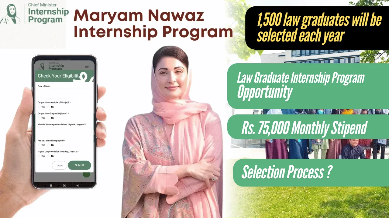 Punjab Chief Minister Maryam Nawaz Sharif has Announces Internship Program for Law Graduates